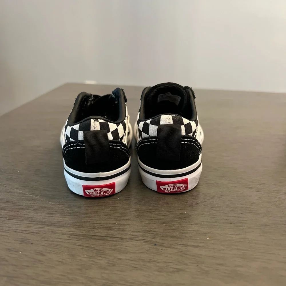 Vans Black and White Checkerboard Kids Shoes - Picture 3 of 4